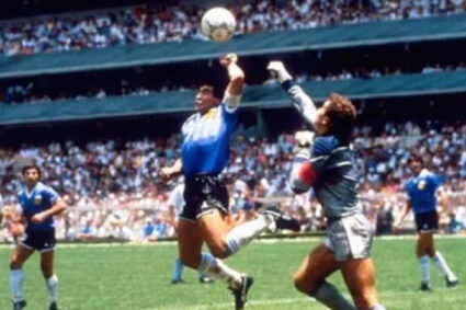 Diego Maradona’s ‘Hand of God’ ball fetches $3.3 million in auction