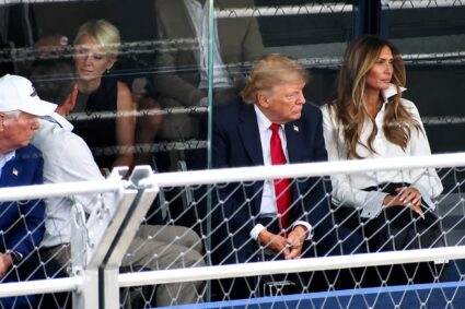 Natalie Harp in Trump’s VIP box amid letter storm; Melania’s chat goes viral