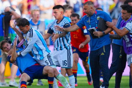 Three Argentina players, one Spaniard banned for FIFA World Cup final brawl
